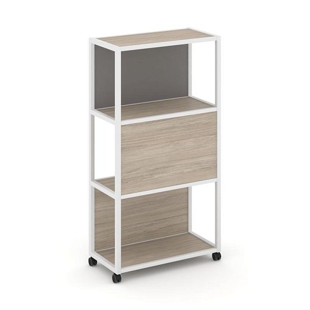 Shelf Mobile Стеллаж 4 уровня 1 секция VR.LT-STK-405.10 Дуб Аттик/Металл Белый/W-11 1000*400*1523 - Вид 1