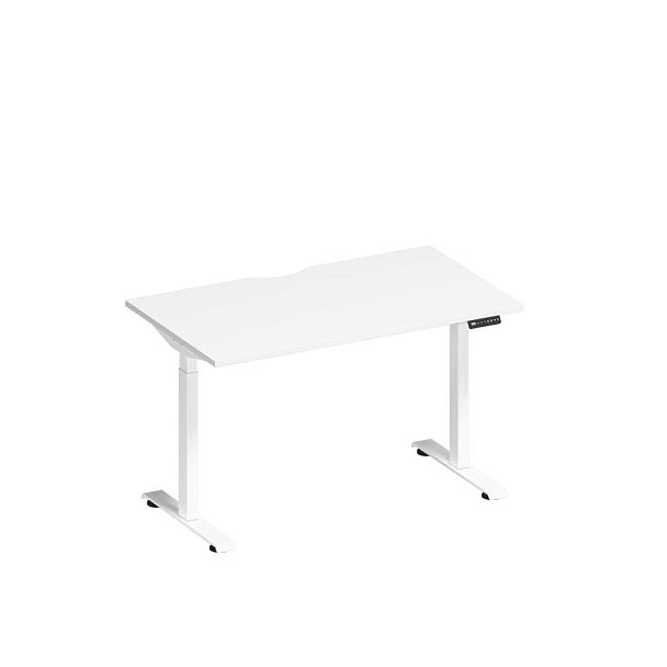 Стол письменный на электроприводе с вырезом Elevo А2 БГ 002.2 БП белый премиум / белый гладкий - Вид 1