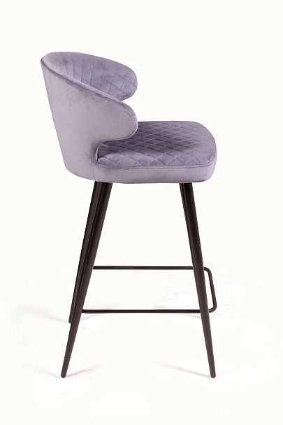 Стул полубарный Richard ромб, бархат серый 27 - Вид 3