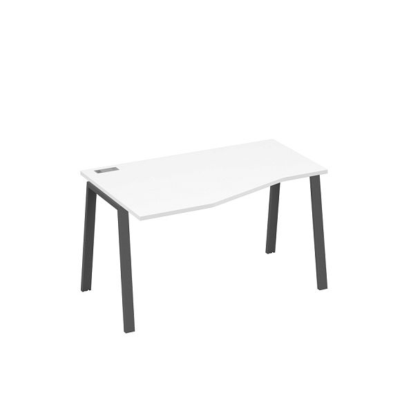 Стол эргономичный левый "Техно" на металлокаркасе TRE A4 А4 Б3 063 БП белый премиум / металлокаркас антрацит - Вид 1