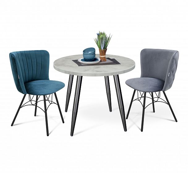 Обеденная группа Sheffilton SHT-DS120 тихий океан/серый/бетон/черный муар - Вид 1