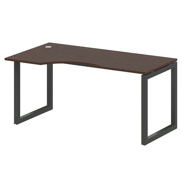 Metal System Quattro Стол криволинейный левый на О-образном м/к 50БО.СА-1 (L) Венге/Антрацит металл 1600*900*750 - Вид 1