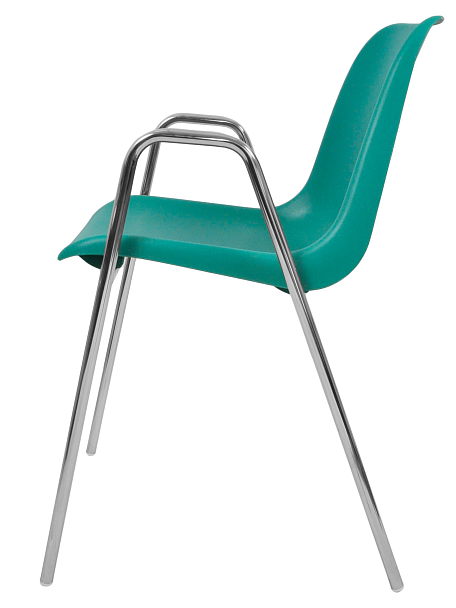 Стул Vicenza (4 высокие ножки c подлокотниками), каркас Хром, светло-зеленый, РП+ИК, стопируемый - Вид 2