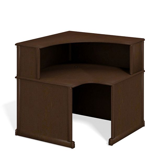 Модуль стойки ресепшн угловой "Версаль"  ПК-ВР-СКР120Х120УГ-В1-974 темный орех - Вид 1