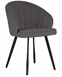 Стул обеденный DOBRIN NAOMI (ЭМАЛЬ ЧЕРНЫЙ МУАР велюр Catania Chocolate) - Фото предпросмотра