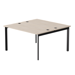 Бенч-система на 2 места Everprof EVO на металлокаркасе 1380х670(1370)x755 опоры 45гр Дуб Соната/Черный - Фото предпросмотра