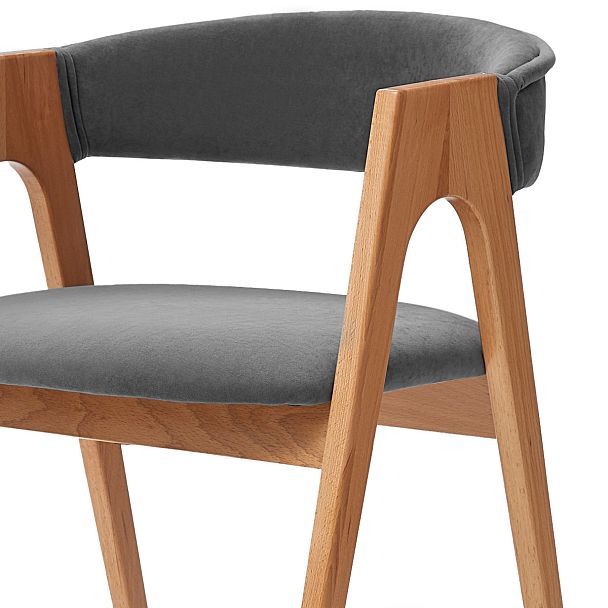 Стул деревянный Кайто Бук натуральный/Серый - Вид 5