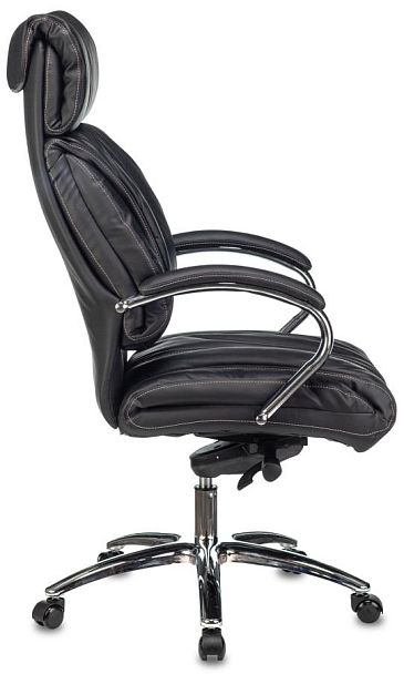 Кресло руководителя Бюрократ T-9904NSL черный кожа крестов. металл хром - Вид 2