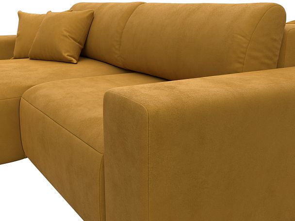 Диван угловой Лига-036 НПБ Классик левый угол Велюр желтый - Вид 4