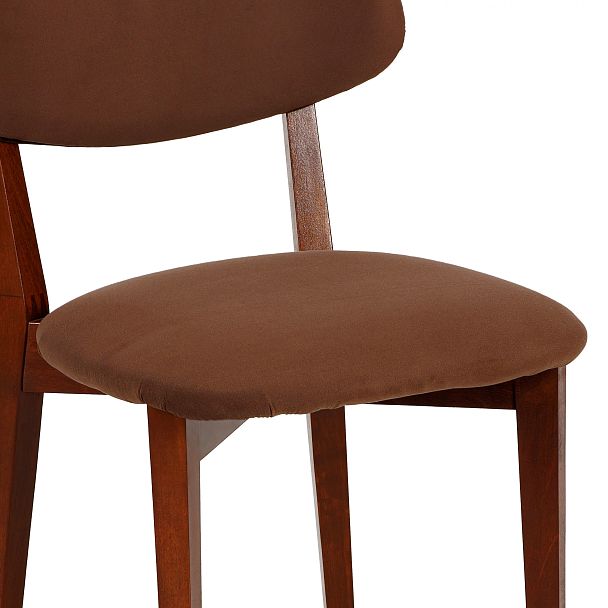 Комплект деревянных стульев с мягким сиденьем Мэти Темный орех/Коричневый велюр, 4 шт. - Вид 12