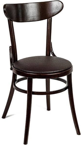 Комплект венских деревянных стульев Милем темный орех/коричневая экокожа, 2 шт. - Вид 2