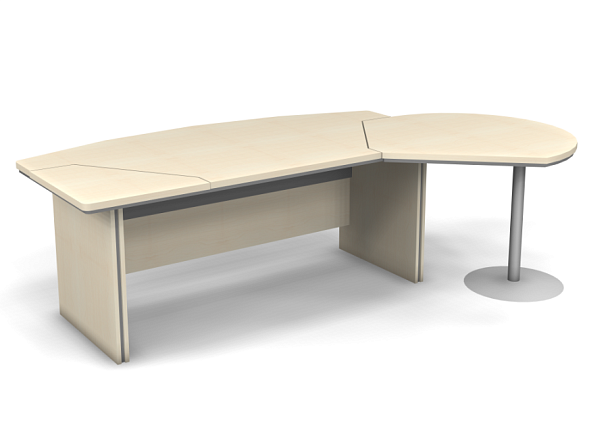 Стол руководителя с вставками и брифингом L,R 2550 Берлин Береза Майнау СРБ.В 20-150 - Вид 1