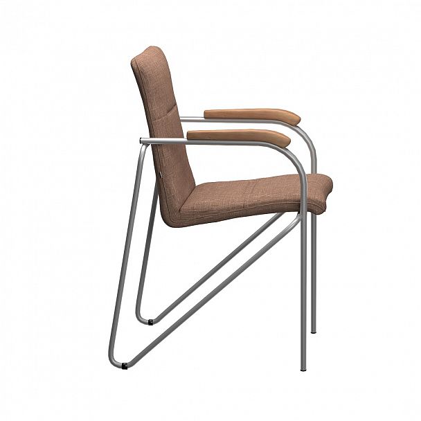 Стул Самба, рогожка коричневая, цвет каркаса-серебро - Вид 3