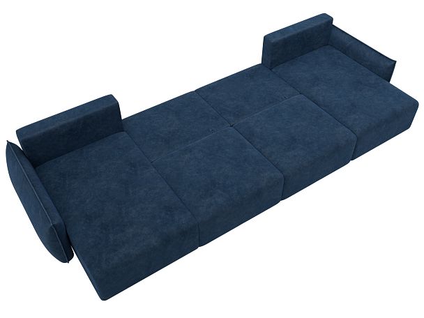 Диван П-образный Лига-051 НПБ Лонг Велюр синий - Вид 9