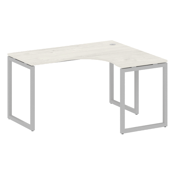 Metal System Quattro Стол криволинейный правый на О-образном м/к 40БО.СА-3 (R) Дуб наварра/Серый металл 1400*1200*750 - Вид 1