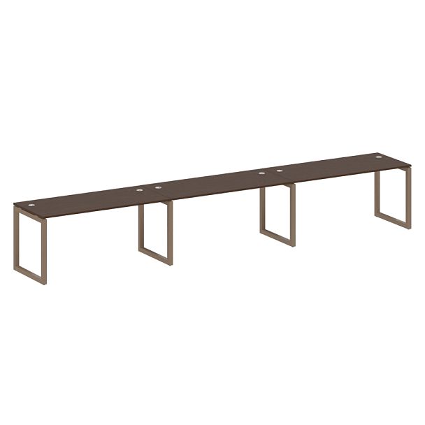 Metal System Quattro Р. ст. на 3 раб. места на О-образном м/к 50БО.СМ-3.4 Венге/Мокко металл 4800*720*750 - Вид 1