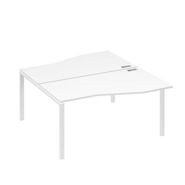 Рабочая станция столы Техно" каркас UNO (2х160) A4 А4 Б1 191 БП белый премиум / металлокаркас белый - Вид 1