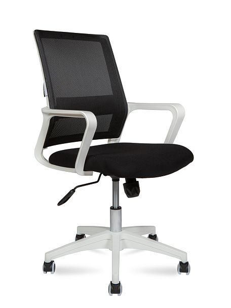 Кресло Бит LB / белый пластик / черная сетка / черная ткань - Вид 1