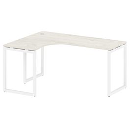 Metal System Quattro Стол криволинейный левый на О-образном м/к 40БО.СА-4 (L) Дуб наварра/Белый металл 1600*1200*750 - Фото предпросмотра