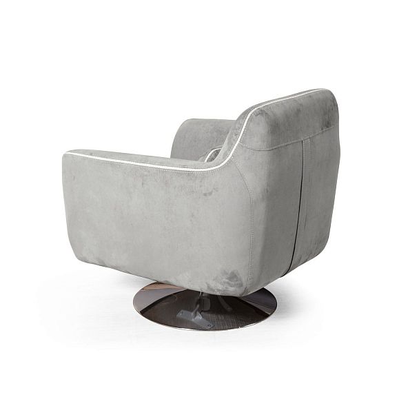 Кресло и пуф Marco, искусственная замша Breeze silver - Вид 7