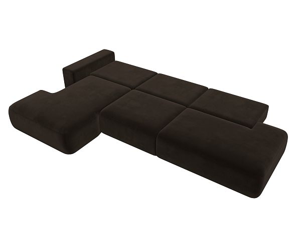 Диван угловой Лига-036 Модерн Лонг левый угол Микровельвет коричневый - Вид 10