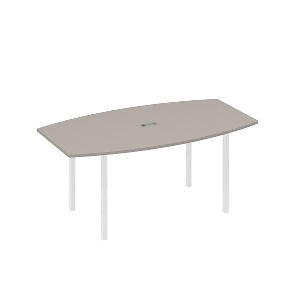 Стол для переговоров 180 опоры DUE A4 А4 Б2 112 БП мокко премиум / металлокаркас белый - Вид 1