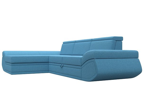 Диван угловой Лига-032 левый угол Рогожка голубой - Вид 3