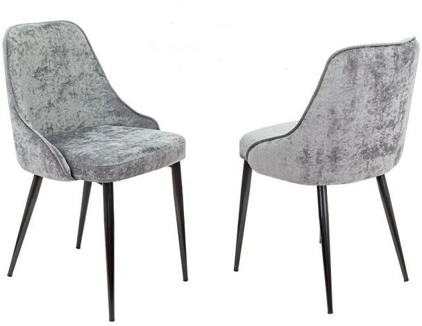 Стул для дома Бюрократ CH-K3_2 комплект 2шт серый Light 19 металл черный на ножках (CH-K3_1/LT19_2) - Вид 1