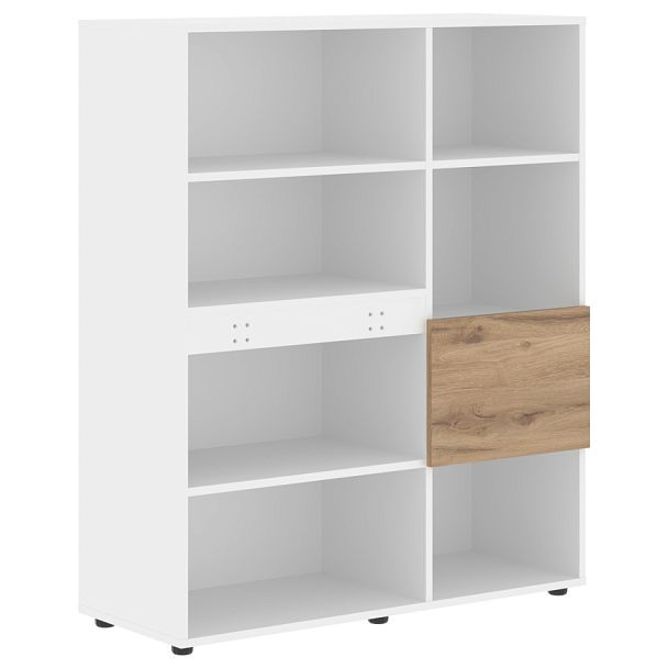 Стеллаж EHC 1145 Дуб Денвер светлый/Белый 1120х430х1355 EDIS - Вид 1