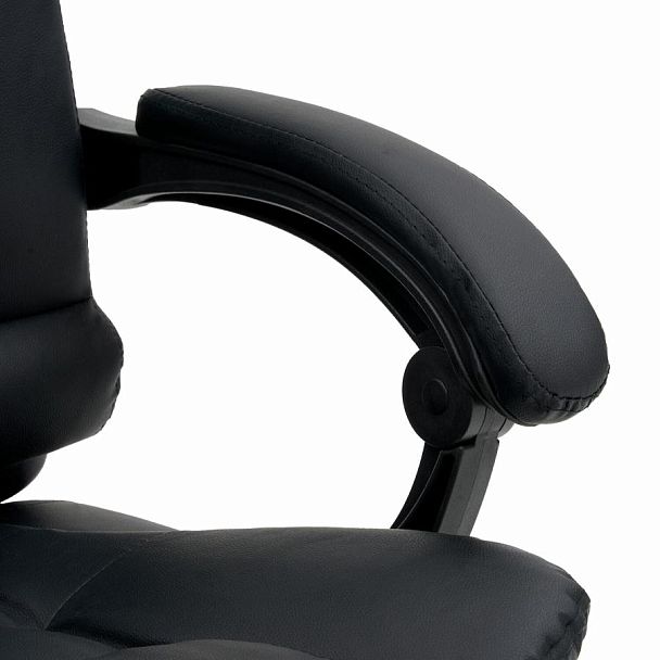 Кресло офисное CROMEX "Lounge MS-007", подножка, 6 массажных модулей, экокожа, черное, 532960 - Вид 17