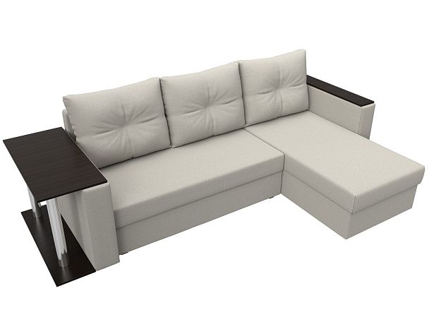 Диван угловой Атланта Лайт правый угол Рогожка бежевый - Вид 6