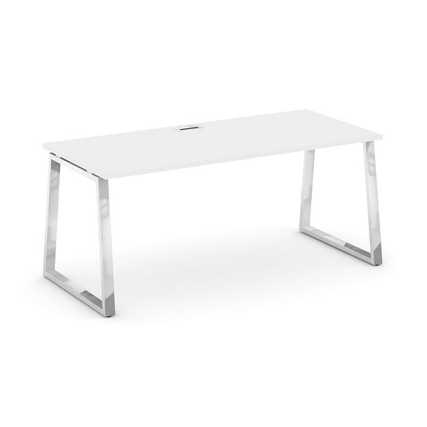 Style Project Direct Lux Стол письменный M-SN-6T1.SR-024.M Белый/Нержавеющая Сталь/Хром 1580*800*750 - Вид 1
