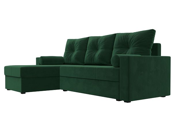 Диван угловой Верона Лайт угол левый (полностью велюр зеленый) - Вид 3