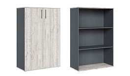 Шкаф средний закрытый Zion Light 90x42x135 дуб нордик - Фото предпросмотра