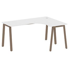 Metal System Стол криволинейный правый на А-образном м/к БА.СА-4 (R) Белый/Мокко металл 1600*1200*750 - Фото предпросмотра