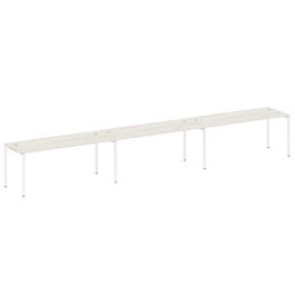 Metal System Quattro Р. ст. на 3 раб. места на П-образном м/к 40БП.СМ-3.5 Дуб наварра/Белый металл 5400*720*750 - Фото предпросмотра