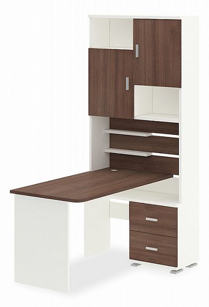 Стол компьютерный Домино СР-720/140 Белый/Шамони правый - Вид 1