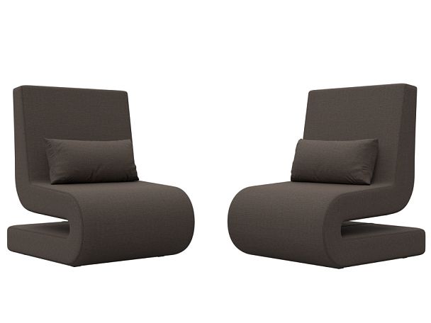 Кресло Волна (2 шт.) Рогожка коричневый - Вид 1