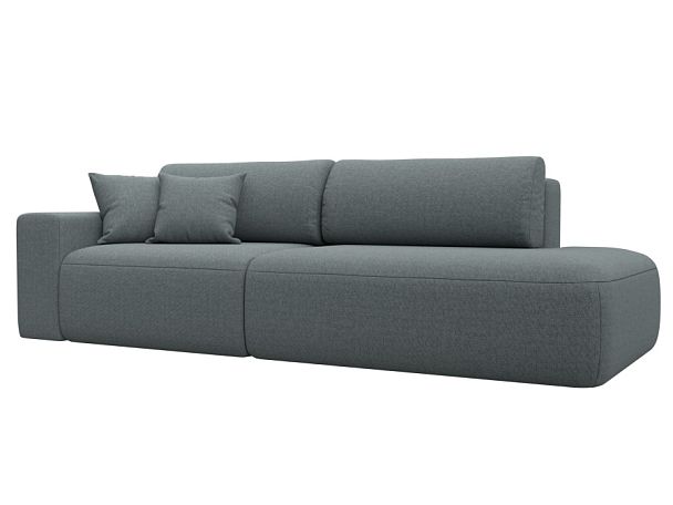 Диван прямой Лига-036 НПБ Модерн подлокотник слева Рогожка серый - Вид 1