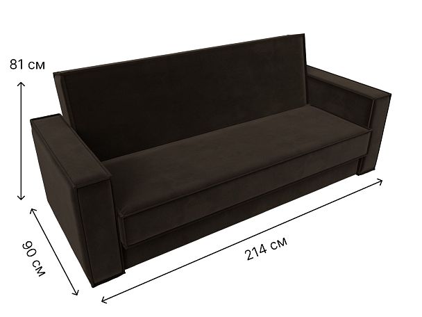 Диван-книжка Куба Микровельвет коричневый - Вид 8