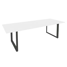 Onix Direct Стол переговорный на О-образном м/к O.MO-PRG-25 Белый бриллиант/Антрацит металл 2580*980*750 - Фото предпросмотра