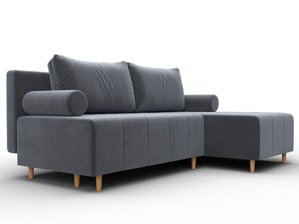 Диван угловой Лига-102 угол универсальный Велюр серый - Вид 3