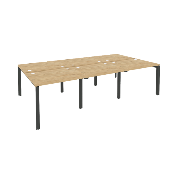 Onix Рабочая станция на П-образном м/к O.MP-D.RS-6.1.8 Тиквуд светлый/Антрацит металл 2940*1635*750 - Вид 1