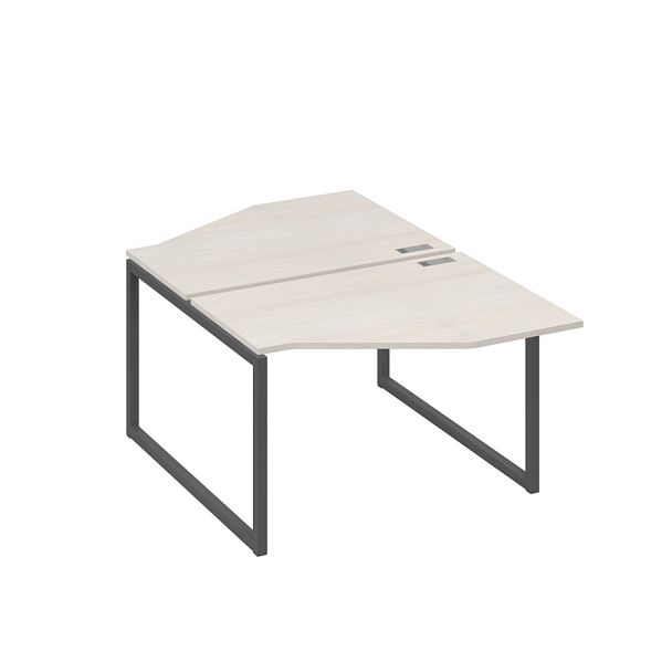 Станция каркас QUATTRO столы (2х120) эргономичные Техно A4 А4 Б4 186 БП дуб / металлокаркас антрацит - Вид 1