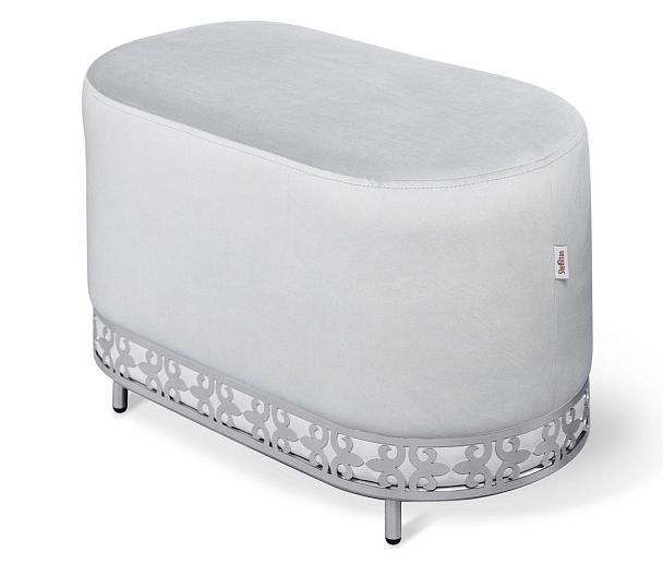 Банкетка Sheffilton SHT-B21-1 серое облако/хром лак - Вид 2