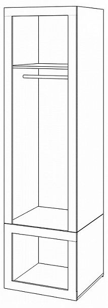 Шкаф платяной Toivo ТОЙ ШК 60/60 Д Карамель/Белый - Вид 2