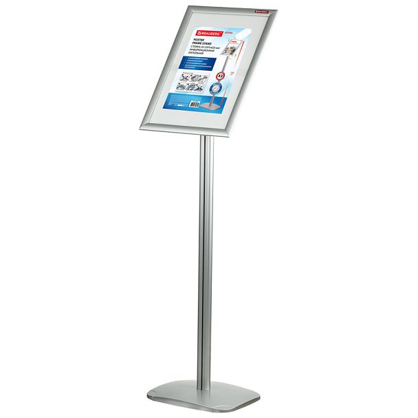 Стойка информационная напольная А3 с алюминиевым "клик"-профилем (297х420 мм) BRAUBERG "Extra", 238225 - Вид 1