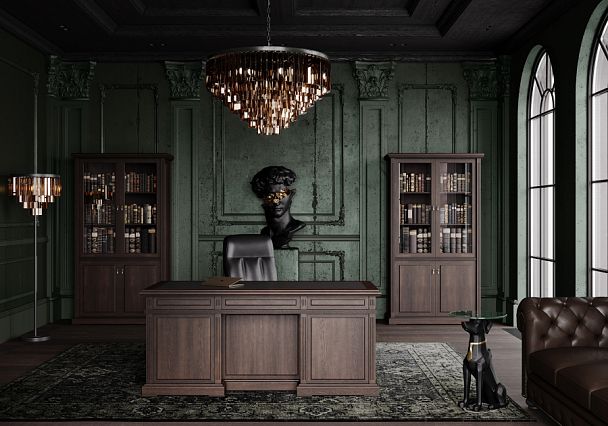 Топ и цоколь для шкафа 2 створки Ministry 117x55x15,5 дуб шоколад - Вид 2