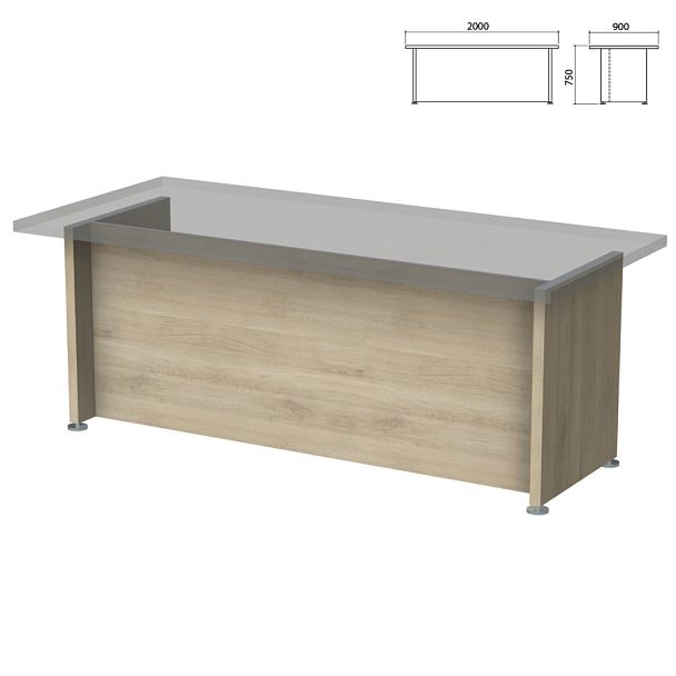 Каркас стола письменного "Приоритет" (2000х900х750 мм), кронберг, К-906, К-906 кронберг - Вид 1