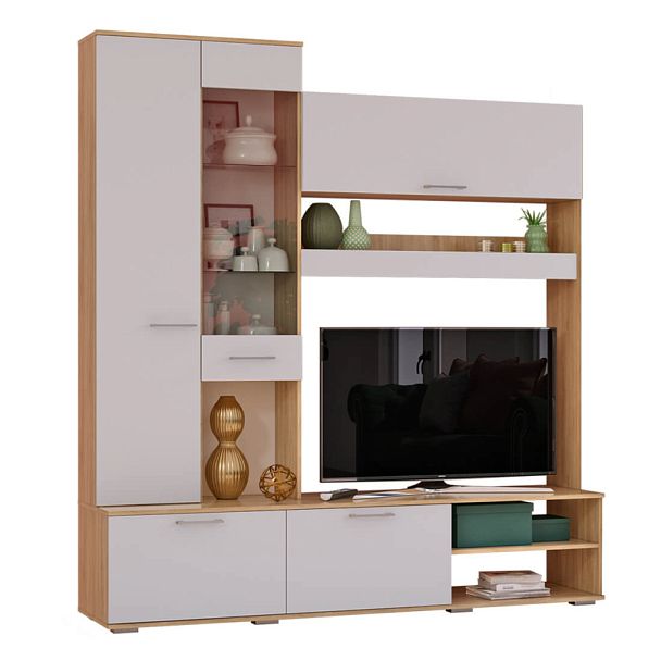 Гостиная "Флай" ЦС-01 сонома/белый - Вид 1